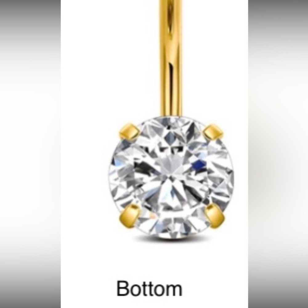 NEW Stainless Steel Gold Belly Button Ring NIB